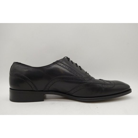 Salvatore Ferragamo Black Leather Wingtip Lace Up Oxfords Shoes Men\'s 9.5 EE main image 4